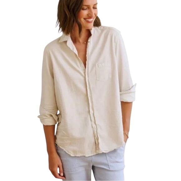 Frank & Eileen Barry Button Down Shirt Soft Vintage Cream S - Picture 7 of 7